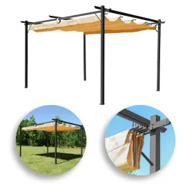 pergola-ogrodowa-3x4m-metalowa-altana-bezowa-zadaszenie-tarasu-pawilon