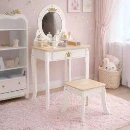 lulilo-bella-toaletka-drewniana-86-cm-biala-zlota-z-taboretem-i-akcesoriami