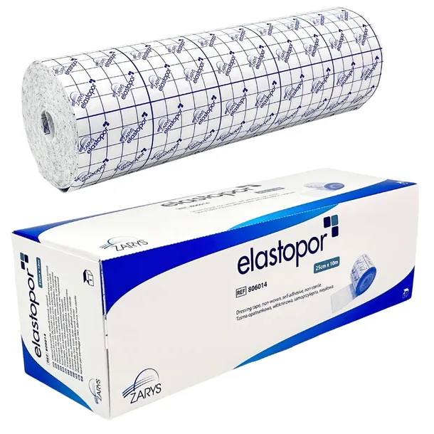 Taśma opatrunkowa przylepiec chirurgiczny ELASTOPOR 25cm x 10m Zarys