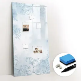 tablica-magnetyczna-gratisy-magnesy-bezramowa-do-biura-szkic-kwiatow-60x120