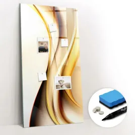 magnesy-tablica-magnetyczna-gabka-szklana-zolta-fala-abstrakcja-60x120-cm