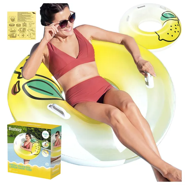 Koło do Pływania Duże 114cm z Uchwytami do Wody na Basen Bestway 36448