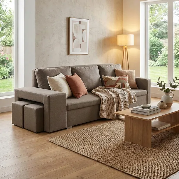 Sofa kanapa 3 os z funkcją spania MILO2 beżowa