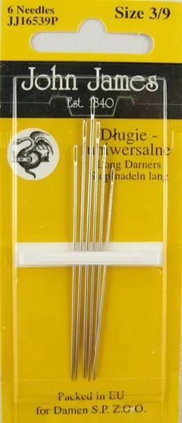 Igły do szycia ręcznego JJ długie uniwersalne 3/9 6szt