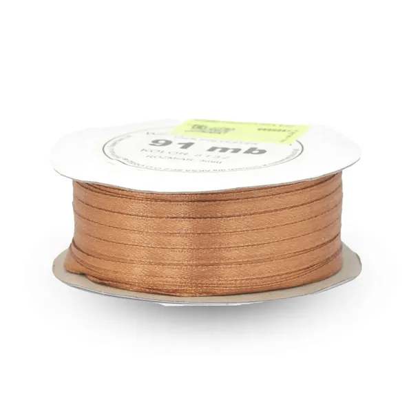 Wstążka satynowa 3mm/91,4mb brązowy 8132