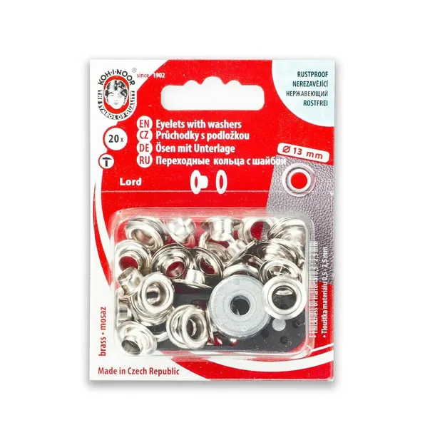 Oczka kaletnicze LORD i13mm nikiel 20kpl