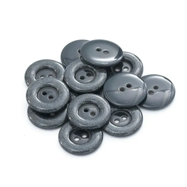 Guziki 22mm dwie dziurki 10szt grafit