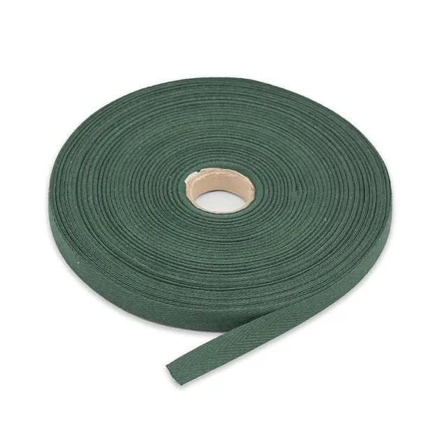 Taśma bawełniana 10mm/50mb zielony k.0824