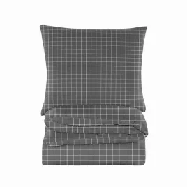 posciel-dwuosobowa-szara-kratka-160x200-2-poszewki-70x80-komplet-poscieli
