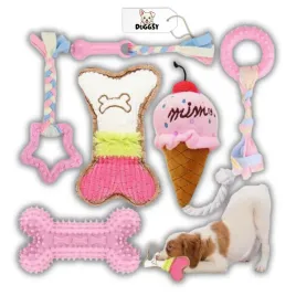 zestaw-6-zabawek-dla-psa-szarpak-sznur-pilka-do-treningu-zabawki-rozowy