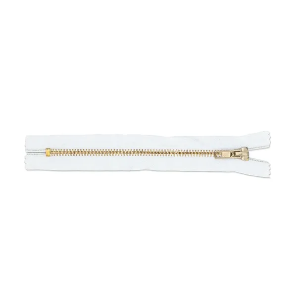 Zamek nierozdzielczy metalowy 6mm/12cm biały złoty ZIP C501/BR BIA
