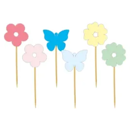 pikery-wiosna-kwiatki-i-motylki-dzien-wiosny-mix-pastel-6-szt