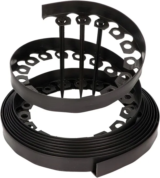 Obrzeże Ogrodowe Trawnikowe Plastikowe Czarne Wysokie 4 cm 20 m 40 kotew