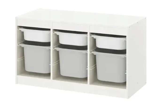 IKEA TROFAST regał BIAŁY + 6 pojemników na zabawki
