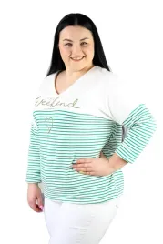 bluza-w-paski-the-weekend-bialo-zielona-uni
