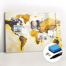 tablica-magnetyczna-gabka-magnesy-i-pisak-mapa-swiata-abstrakcja-90x60-cm