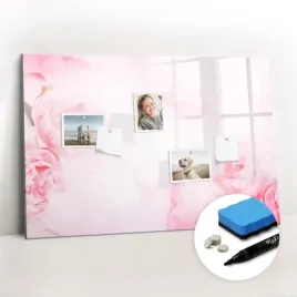 tablica-magnetyczna-do-domu-na-notatki-pisaki-magnesy-kwitnace-kwiaty-90x60