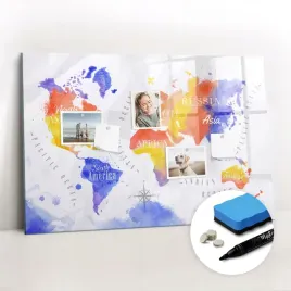 markery-tablica-magnetyczna-do-domu-gratisy-akwarela-mapa-swiata-90x60-cm