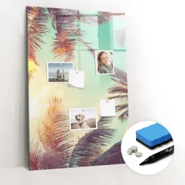 do-domu-magnesy-tablica-magnetyczna-bezramowa-tropikalna-palma-60x90-cm