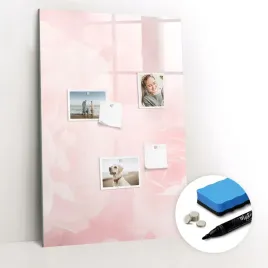 magnesy-marker-gabka-tablica-magnetyczna-szklana-gratisy-kwiaty-roze-60x90