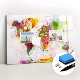 pisaki-tablica-magnetyczna-do-biura-gratisy-akwarela-mapa-swiata-60x40-cm