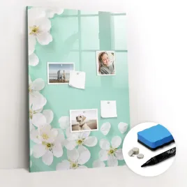 do-domu-magnesy-gratis-nad-biurko-tablica-magnetyczna-kwitnace-kwiaty-60x90