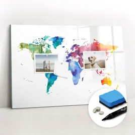 tablica-magnetyczna-do-biura-gratisy-pisaki-akwarel-mapa-swiata-60x40-cm
