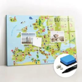 tablica-magnetyczna-do-domu-pisaki-suchoscieralna-mapa-swiata-z-flagami