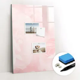 bezramowa-tablica-magnetyczna-suchoscieralna-premium-kwiaty-roze-40x60-cm