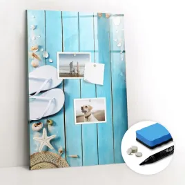 tablica-magnetyczna-marker-gabka-gratis-blekitne-plazowe-deski-40x60-cm