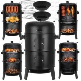 grill-weglowy-wedzarnia-ogrodowa-metalowa-z-pokrywa-okragly-3w1-wedzarka