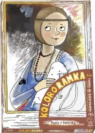 kolorowanka-ramka-do-zawieszenia-dama-z-lasiczka-duza