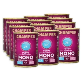 zestaw-champer-puppy-monobialkowa-losos-karma-mokra-dla-szczeniat-12x400g