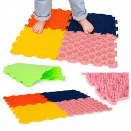 mata-sensoryczna-puzzle-montessori-do-masazu-stop-8-elementow-kolorowe