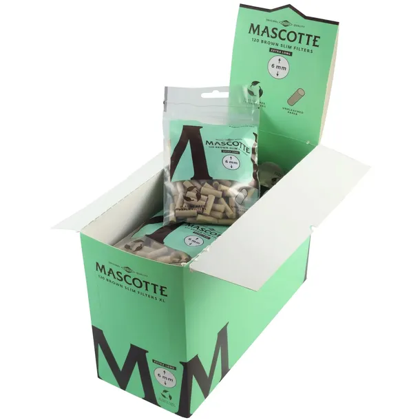 20 x Filtry Mascotte Organic X-Long 19 mm Slim 120 szt