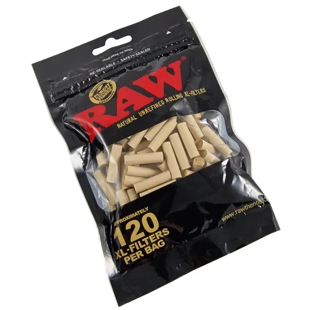 Filtry Raw Black Slim Long 120 szt Długie Papierosowe