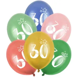 balony-gwiazdki-liczba-30-mix-folat-13-6-szt