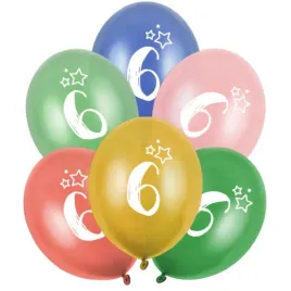 balony-gwiazdki-cyfra-6-mix-folat-13-6-szt
