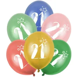 balony-gwiazdki-liczba-21-mix-folat-13-6-szt