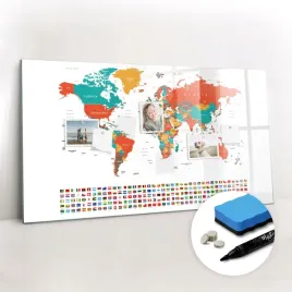 magnesy-tablica-magnetyczna-gabka-szklana-kolorowa-mapa-swiata-120x60-cm