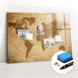 pisaki-bez-ram-tablica-magnetyczna-gratisy-mapa-swiata-vintage-100x70-cm