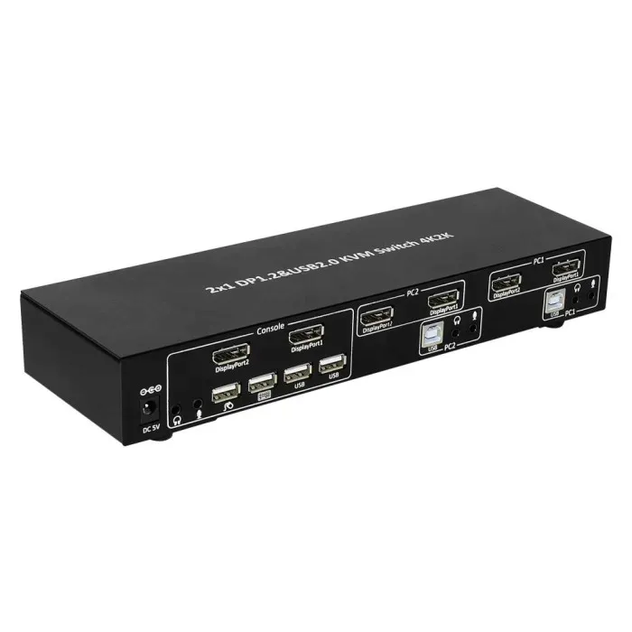 techly-przelacznik-kvm-displayport-usb-2x1-dual-he-stan-nowy
