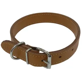 obroza-dla-psa-skorzana-bezowa-2-razy-szyta-25-mm-50-cm