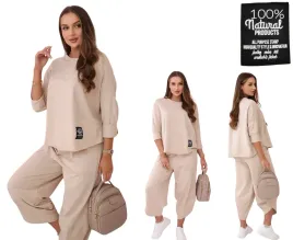 komplet-bawelniany-bluza-spodnie-bezowy