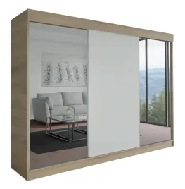 szafa-milan-3d-190-cm-sonoma-bialy-2-lustra-garderoba-trzydrzwiowa