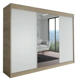 szafa-milan-3d-170-cm-sonoma-bialy-1-lustro-garderoba-trzydrzwiowa
