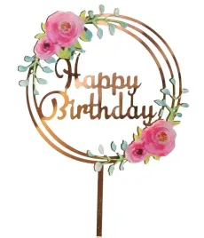 topper-akrylowy-happy-birthday-zloty-kwiaty-wz2
