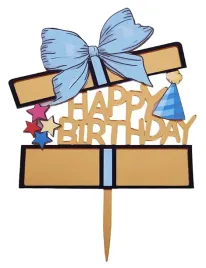 topper-akrylowy-happy-birthday-zloty-niebieska-kokarda