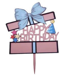 topper-akrylowy-happy-birthday-rozowe-zloto-niebieska-kokarda