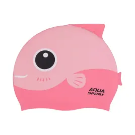 czepek-pywacki-silikonowy-dla-dzieci-na-basen-aqua-sport-junior-fish-pink